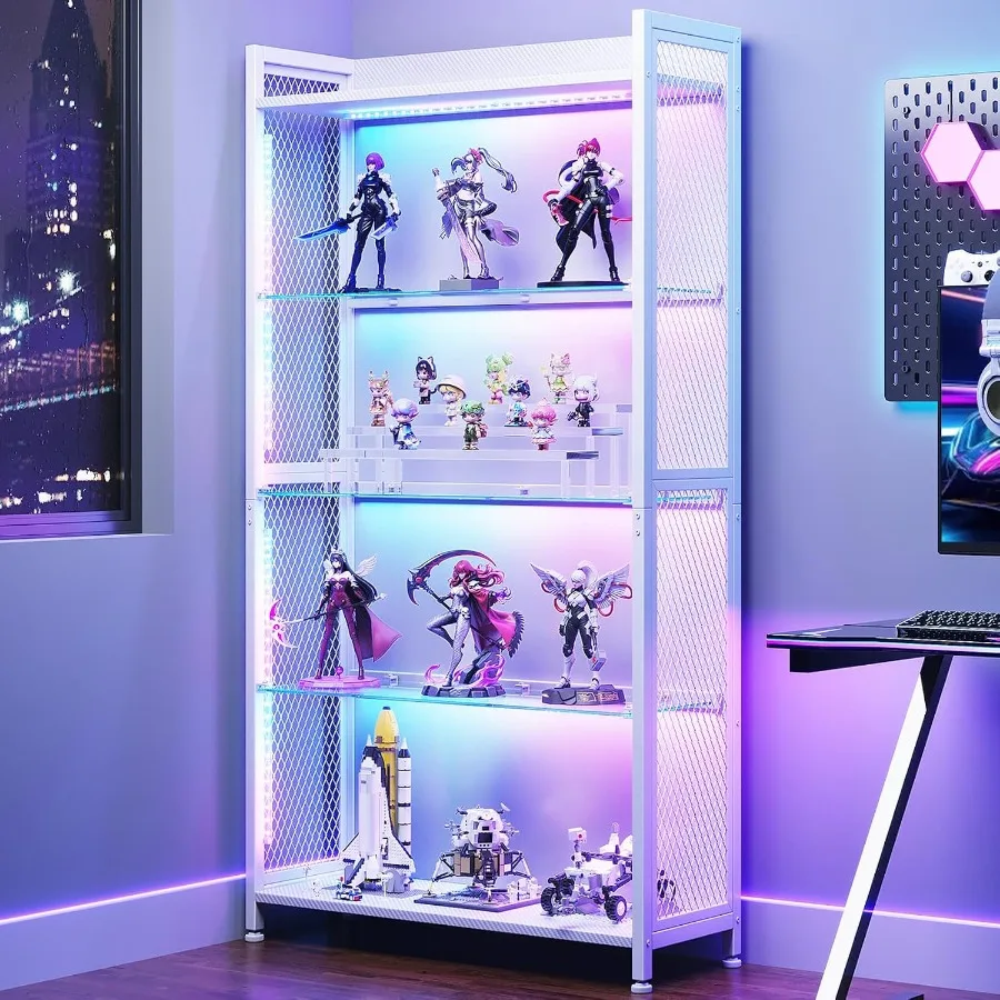 Lighting - Vitrine com Prateleiras de Vidro Abertas,