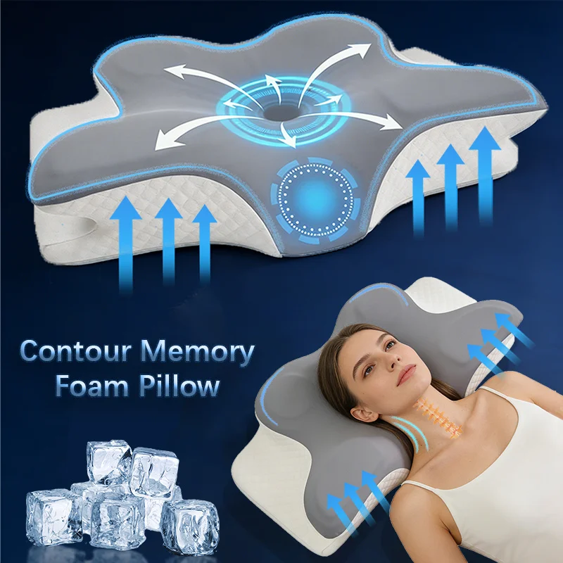 Memory Foam Orthopedic Pillow Neck Pain - Travesseiro de Espuma Viscoelástica Ergonômico Ortopédico