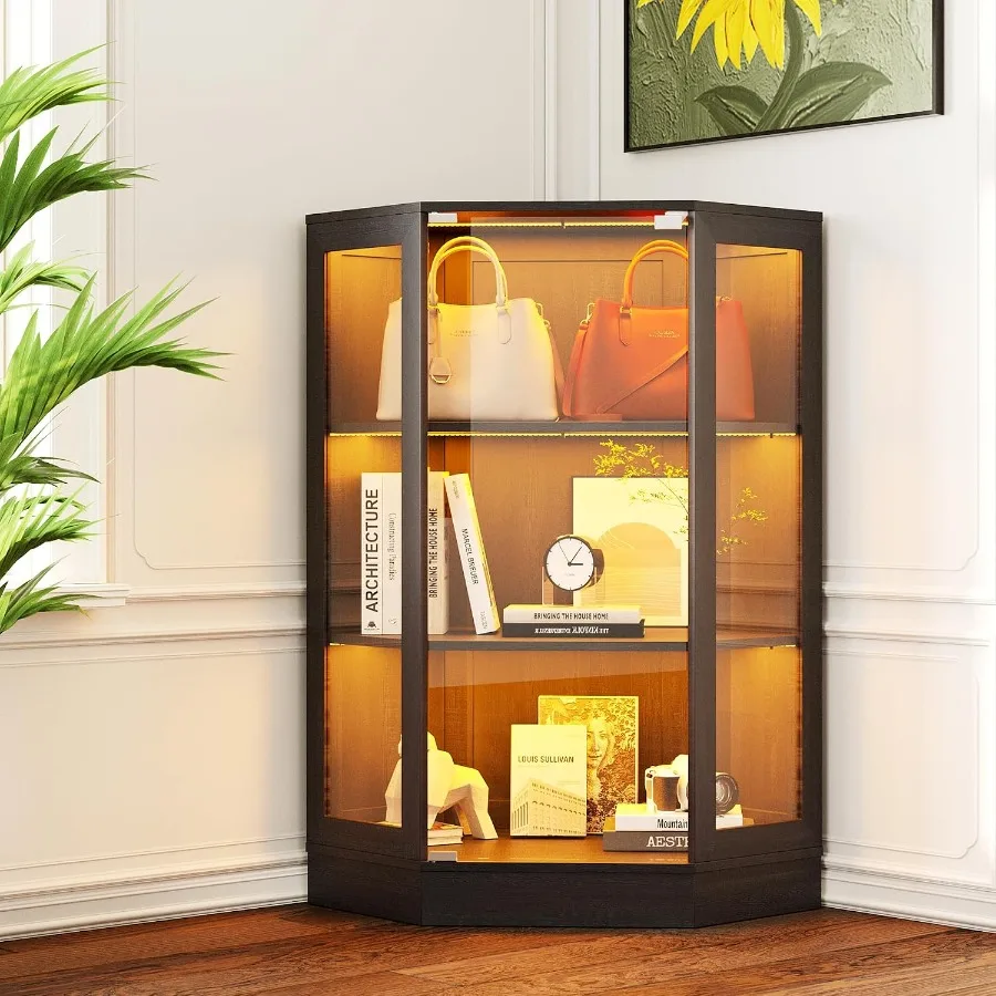 Vitrine de canto com portas de - Lighting avaliação e preço