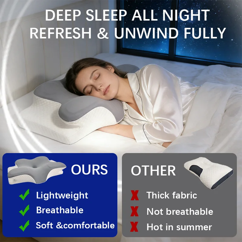 Travesseiro de Espuma Viscoelá - Memory Foam Orthopedic Pillow Neck Pain avaliação e preço